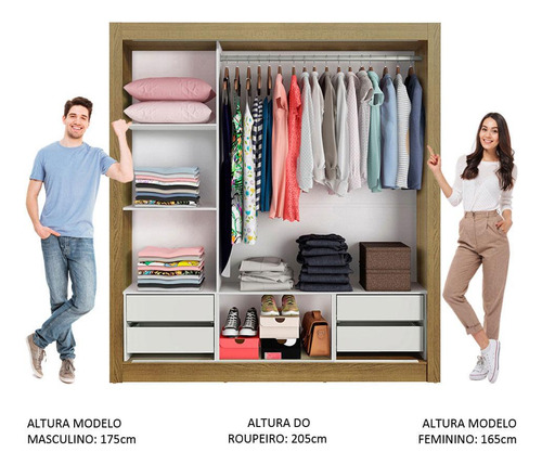 Ropero Closet Madesa Lyon Plus 3 Puertas 4 Cajones Marrón