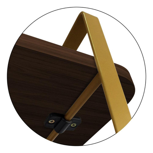 Kit 02 Prateleiras Parede Tripla Hone 25cm Modelo Industrial Cor Dourado/villandry