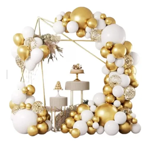 Decoración Para Bautizo Dorado Y Blanco