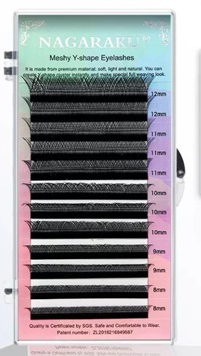 Cílios Nagaraku Yy preto Volume Brasileiro - 12mm 0,07 Curvatura D