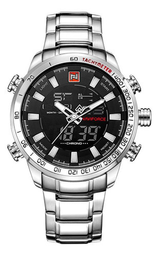 Relógio Masculino Naviforce 9093 Inox Digital Luxo