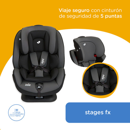 Joie FX Stages autoasiento bebe silla portabebe niño carro Slate