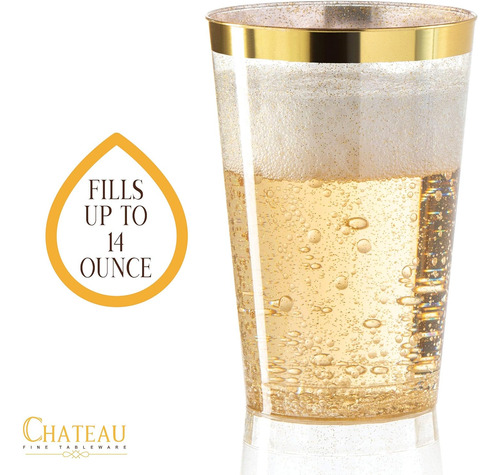 Vasos Desechables Chateau Vajilla Fina, 414 Ml, 100 Unid.