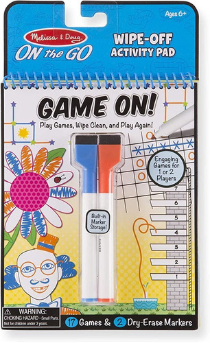 Melissa & Doug On The Go Game On! Juegos Reutilizables Borr