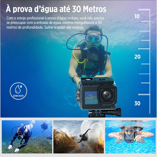 Câmera De Ação Sjcam Sj4000 Com Dual Screen Wifi Full Hd 4k