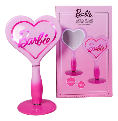 Espejo De Maquillaje Portátil Barbie Love Para Escritorio Co