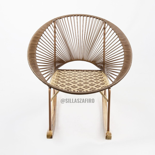 Silla Mecedora Moderna Tejido Artesanal Mimbre Plástico