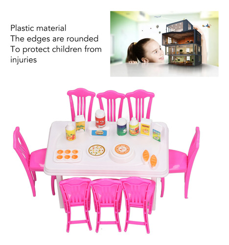 Juego De Mesa De Comedor Tipo Casa De Muñecas Para Niños Par