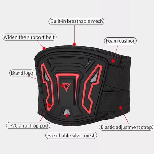 Imagen 3 de 10 de Faja Riñonera Negro Para Moto Mtb Enduro Kidney Belt