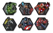 Comprar Kit 6 Placas Decorativas Sextavada Em Mdf Super Heróis