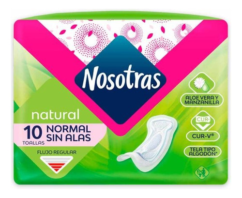 Toalla Nosotras  Natural Normal Sin Alas * 10