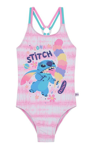 Traje De Baño Infantil Niña Stitch H2o