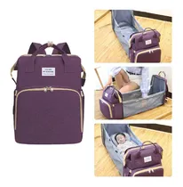 Comprar Mochila Maternal Con Cuna Y Compartimiento Cambiador Violeta