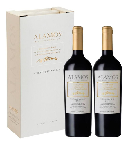 Vino Alamos Cabernet Sauvignon 750 Ml Con Estuche X2