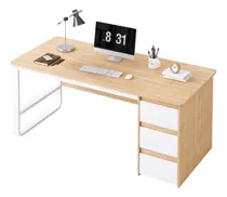 Comprar Lazydot Escritorio De Oficina Minimalista,escritorio Para Computadora Con 3 Cajones Y Estante,escritorio De 50cm De Ancho,escritorio De Estudio Para Oficina En Casa,estación De Trabajo 140*50*74.5cm