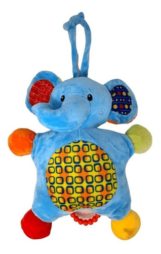 Cunero Musical Elefante Celeste De Peluche - Woody Toys