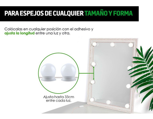 Redlemon Luces Led Espejo Tocador Vanidad Hollywood 3 Tonos