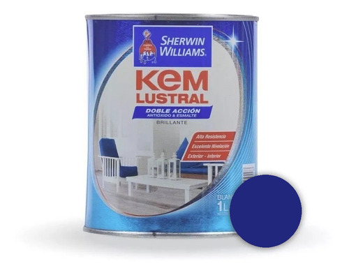 Kem Lustral Esmalte Brillante Colores Vivos 1lt - Prestigio Color Azul Marino