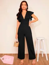 Comprar Braga Larga Negra Jumpsuit Enterizo Con Cierre