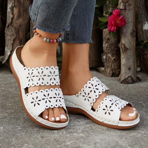 Yt Slipper Verano Casual Talla Grande Color Liso Para Mujer