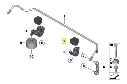 Bucha Barra Estabilizadora Traseira Bmw F10 550i 2010