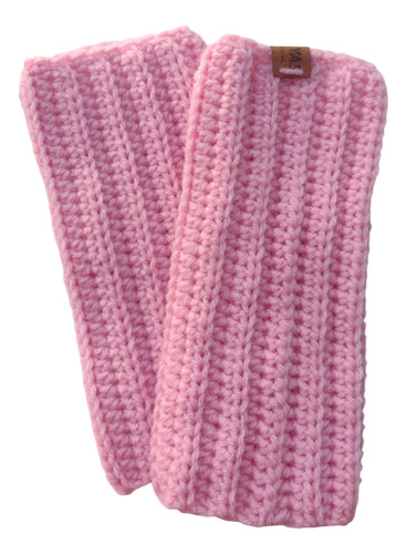 Polainas De Lana Tejidas Para Nena Rosa Lisa Xs