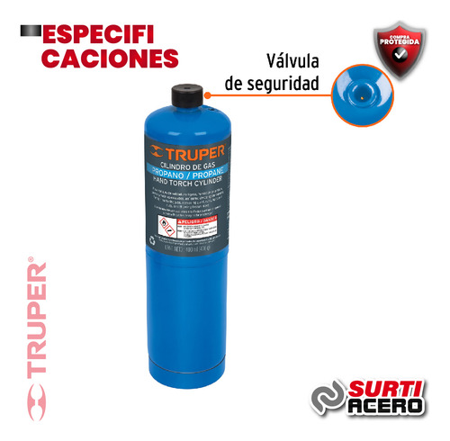 Cilindro De Gas Propano De 400g, Azul, Truper 11913