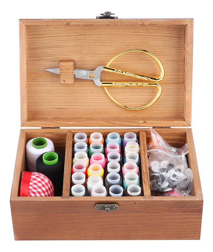 Hilo De Aguja Multifunción Para Caja De Coser De Madera Vint