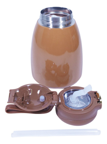 Botella Termo Infantil Niños Antiderrame Diseño Marrón