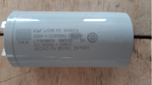 Capacitor 40ug Lavadora Electrolux Ltd15 Ltd16 Lte09 Lte12