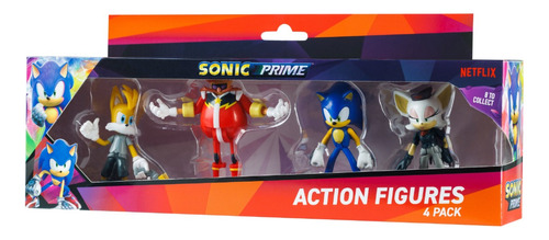 Set De 4 Figuras De Acción Articulables Sonic Prime 8cm