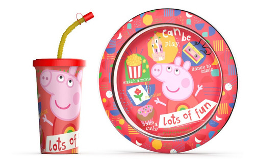 Vaso Sport + Plato Playo Peppa Pig