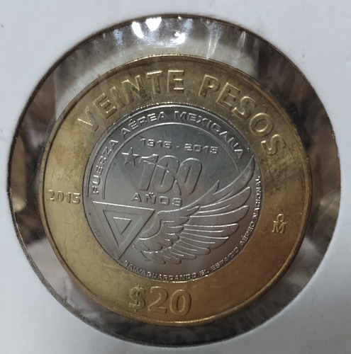 Moneda De 20 Pesos De Fuerza Aerea Mexicana Circulada Escasa