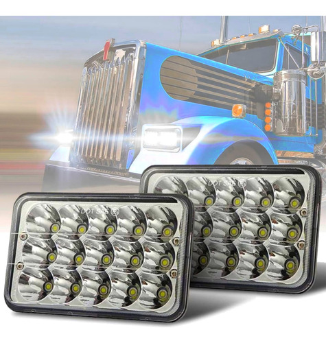 Faros Led Rectangular 5 Pulgadas H4 Unidad Principal 4x6 2pz