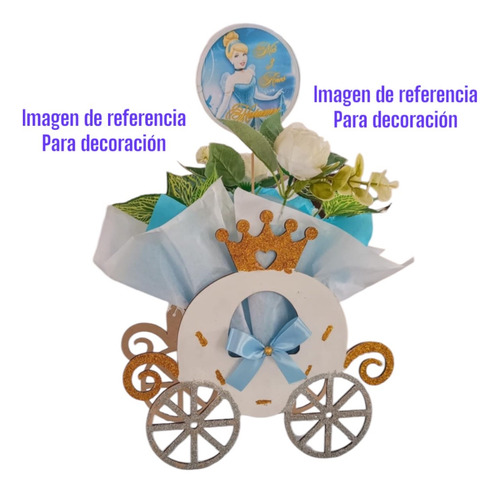 6 Piezas Centros De Mesa Carreta Carruaje Princesa