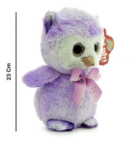 Imagen 2 de 5 de Peluche Animal Lechuza Cara Brillosa 23 Cm Phi Phi Toys