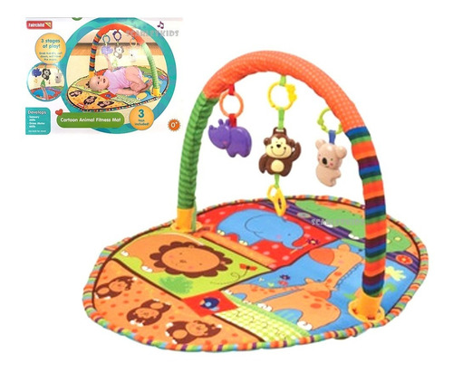Alfombra Gimnasio Bebe 3 Sonajeros Y Sonido Scarlet Kids