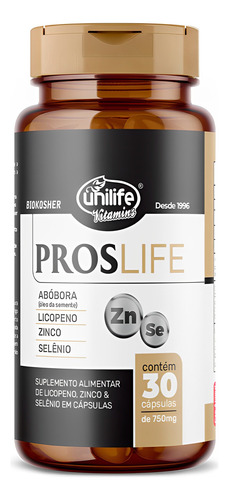Óleo Abóbora, Licopeno, Zinco E Selênio Unilife 30 Cáps