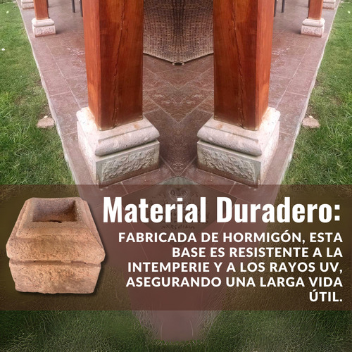 Base Para Pilar Madera Cobertizo Anclaje De Cemento 5x5 PuLG