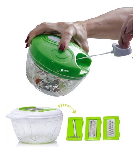 Imagen 1 de 10 de Picadora Manual Verduras Cortador De Vegetales Pica Cebolla