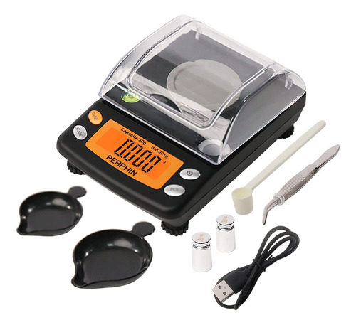 Báscula Digital De Miligramo Marca Xyz Modelo 1.76 Oz Negra Color 0 Mg