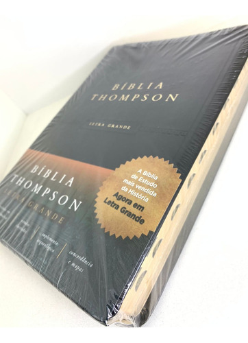 Bíblia De Estudo Thompson Grande Com Índice Capa Luxo Preta