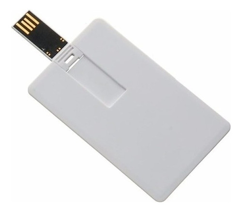 Kit 5 Pen Drive Cartão Liso ( Pen Card ) 8gb, Personalizável Cor Branco