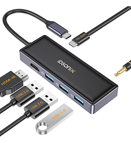 Estacion De Docking Usb C Para Laptop - Idsonix 6 En 1 Centr