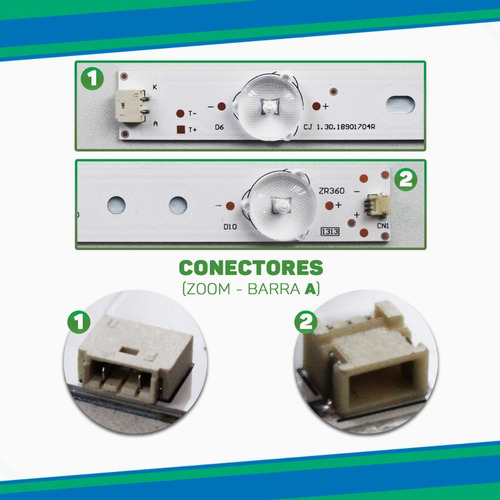 Kit 8 Barras De Led Compatível Com Tv Ph40n70dg Ph40n70