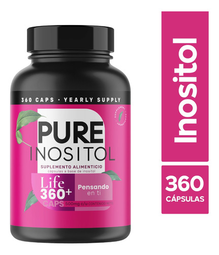 Inositol De 360 Capsulas 360 Dias | Life Pure Inositol 360+ Sabor Sin Sabor (360 Capsulas)