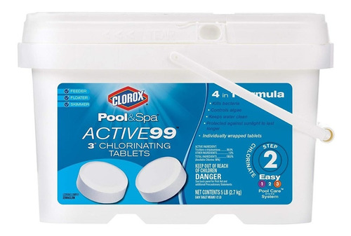 Clorox Tabletas Spa Piscina Active99 3 Pulgadas 5 Libras