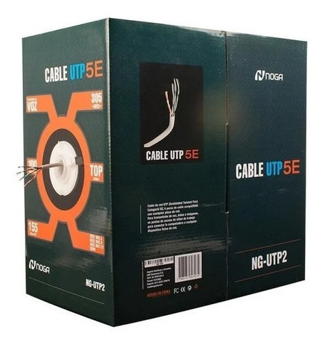 Bobina Cable Utp Cat 5e Interior 305 Mtrs Cctv Redes Noga