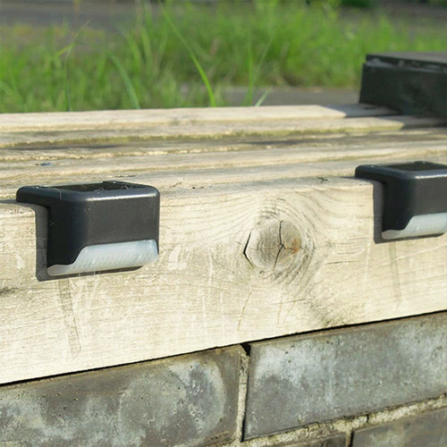 4pcs Lámpara Luz Solar Exterior Jardín Escalera Tierra Led