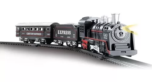 Pista Trem Clássico com Locomotiva e Trilhos Brinquedo infantil Trenzinho  Ferrorama